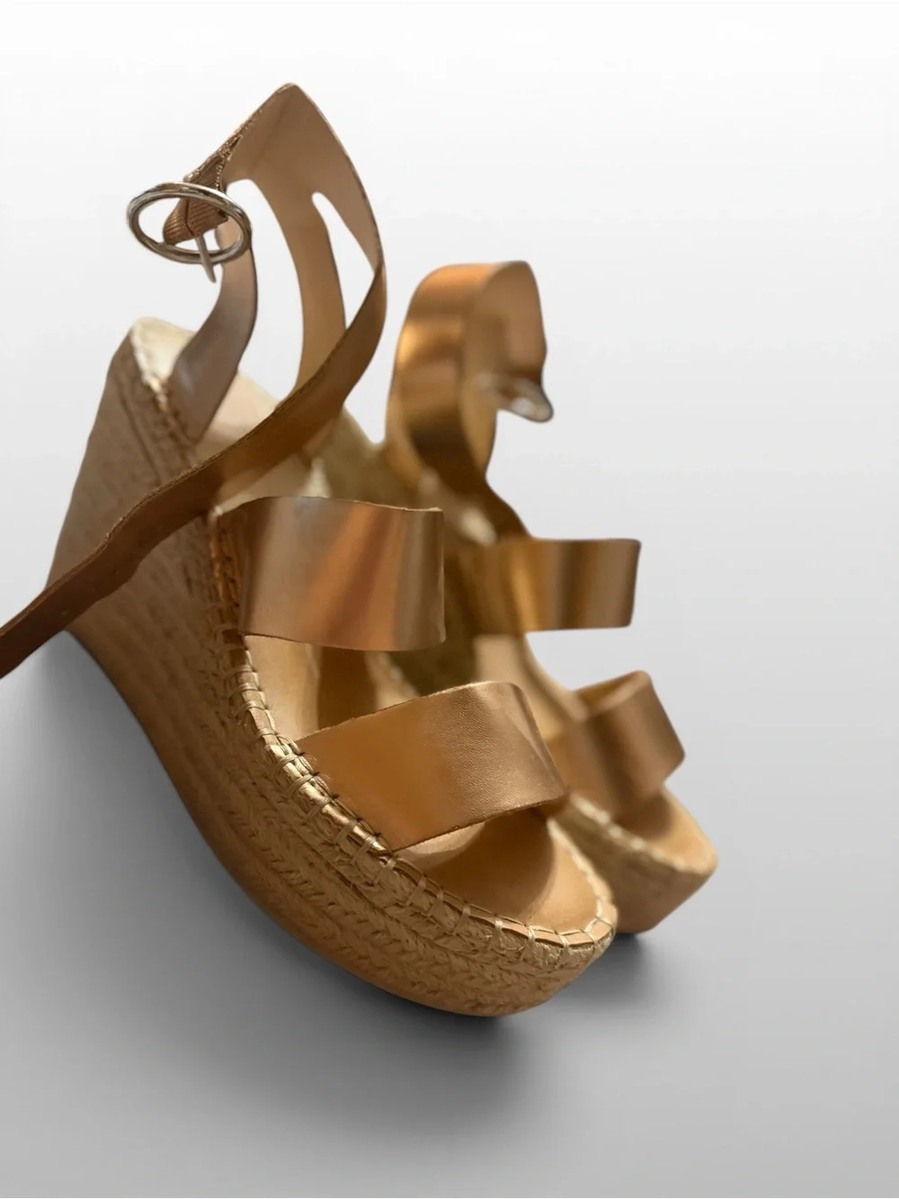 Dolce Vita Metallic Bronze Espadrille Wedge Sandals Size 8
